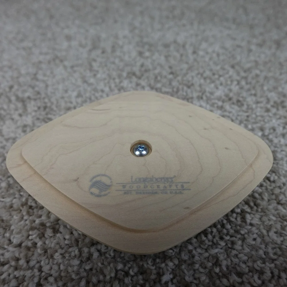 Longaberger 2012 Horizon of Hope Woodcrafts Lid Square Pink Knob Maple Wood